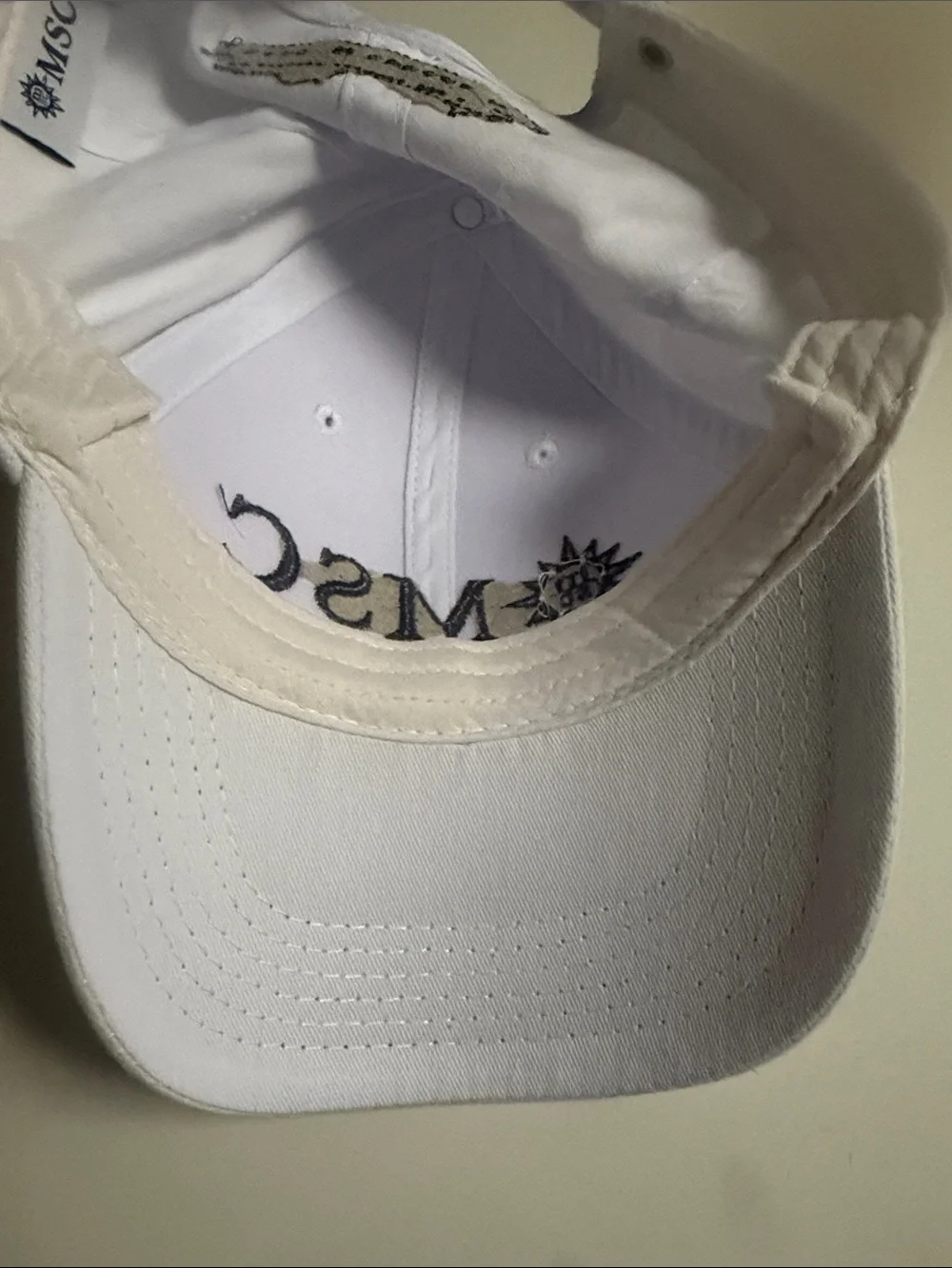 MSC Embroidered White Baseball Cap